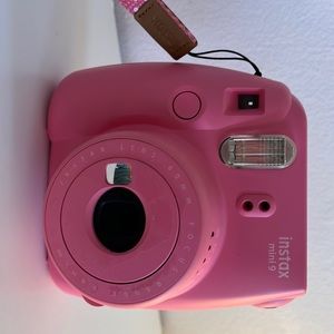 Polaroid Instax Mini 9 pink camera with matching case